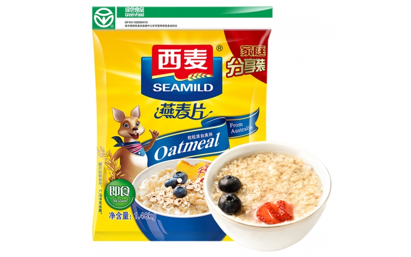 西麥 燕麥片 無添加蔗糖 營養(yǎng)早餐食品牛奶好搭檔 即食 超值谷物代餐麥片1480g袋裝