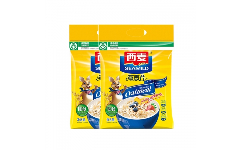 西麥 燕麥片 無添加蔗糖 營養(yǎng)早餐食品牛奶好搭檔 即食 超值谷物代餐麥片1500g袋裝
