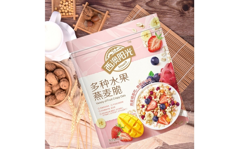 西麥西澳陽光藍莓多種水果450g袋 即食干吃冷泡早餐谷物燕麥片代餐 多種水果燕麥脆450g