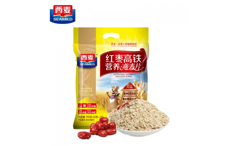 西麥 紅棗高鐵營養(yǎng)燕麥片700g單袋裝沖飲即食兒童青少年學(xué)生成人營養(yǎng)早餐麥片
