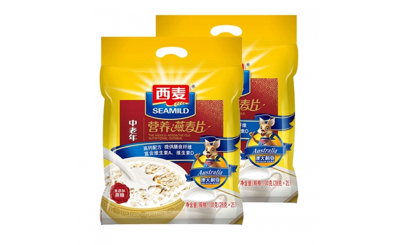 西麥 燕麥片 無添加蔗糖 營養(yǎng)早餐食品 牛奶好搭檔 中老年營養(yǎng) 谷物代餐麥片700g