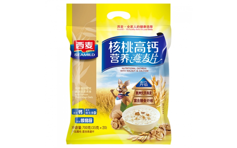 西麥 燕麥片 營養(yǎng)早餐食品 牛奶好搭檔 核桃高鈣營養(yǎng) 谷物代餐麥片700g（35g-20小袋）獨(dú)立包裝