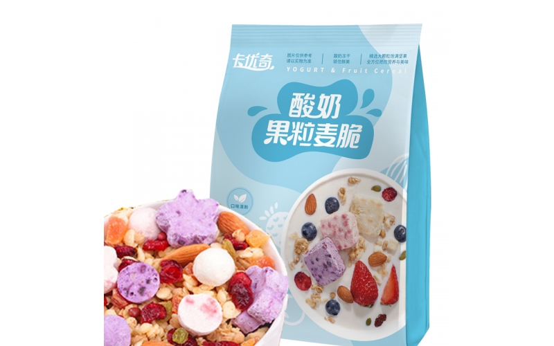 智力卡優(yōu)奇酸奶果粒麥脆316g免煮學生營養(yǎng)早餐即食干吃燕麥代餐