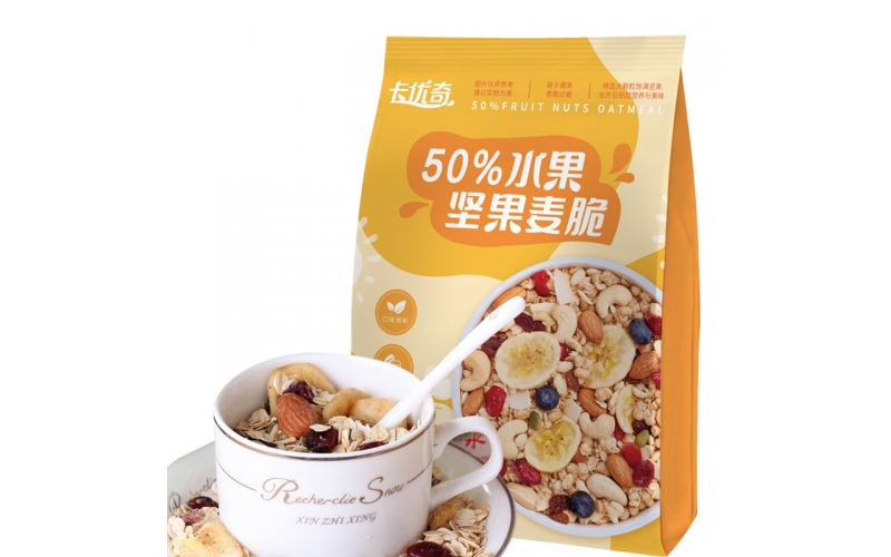 智力卡優(yōu)奇水果堅果麥脆300g免煮學生營養(yǎng)早餐即食干吃燕麥代餐