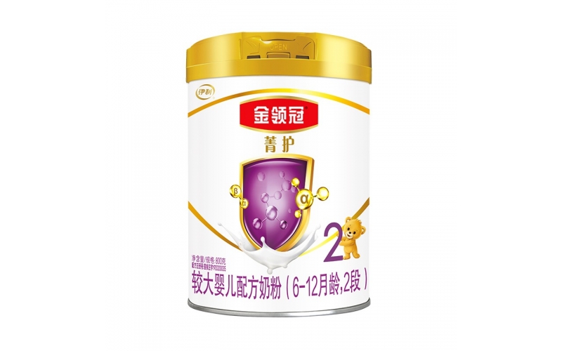伊利奶粉 金領(lǐng)冠菁護(hù)（原呵護(hù)）系列 較大嬰兒配方奶粉 2段800克（6-12個(gè)月適用）